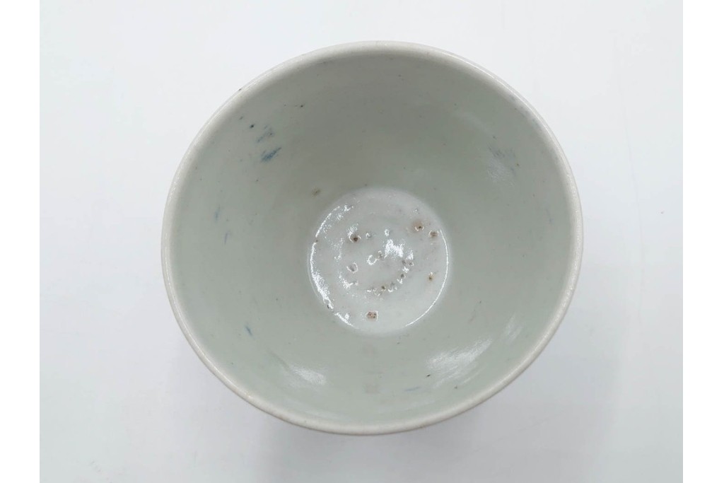 江戸期　古伊万里　染付　水仙文・瓔珞文・草花文　それぞれ異なる意匠が魅力のそば猪口3点セット　(R-088567)