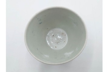 江戸期　古伊万里　染付　水仙文・瓔珞文・草花文　それぞれ異なる意匠が魅力のそば猪口3点セット　(R-088567)