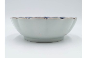 江戸期　古伊万里　染付　雲鶴文中皿(5.9寸)　輪花型・蛸唐草文なます皿(4.9寸)　異なる意匠が魅力の皿5点セット　(R-088570)