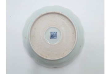 江戸期　古伊万里　染付　雲鶴文中皿(5.9寸)　輪花型・蛸唐草文なます皿(4.9寸)　異なる意匠が魅力の皿5点セット　(R-088570)