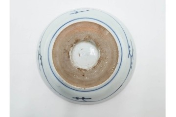江戸期　古伊万里　染付　雲鶴文中皿(5.9寸)　輪花型・蛸唐草文なます皿(4.9寸)　異なる意匠が魅力の皿5点セット　(R-088570)