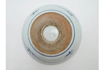江戸期　古伊万里　染付　雲鶴文中皿(5.9寸)　輪花型・蛸唐草文なます皿(4.9寸)　異なる意匠が魅力の皿5点セット　(R-088570)