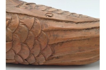 李朝　デコイ　木彫の素朴な風合いが味わい深い木雁　(R-088574)