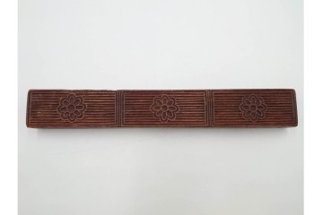 李朝　木製　花や魚などの意匠が彫り込まれた餅型・菓子型6点セット　(R-088575)