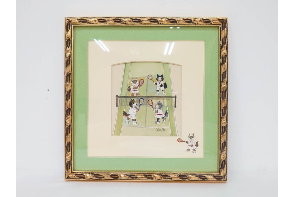 ダイアンエルソン リトグラフ 版画 93/250 猫のアート 限定品 公式】アンティーク家具ラフジュ工房商品詳細ページ真作 ダイアン