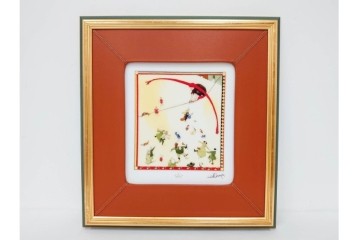 真作　大倉陶園(OKURA/OAC)　リスべート・ツヴェルガー　25/100　「ティル・オイレンシュピーゲルのゆかいないたずら」　陶板画　外箱付き　(R-088577)