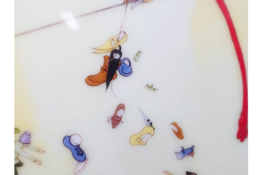 真作　大倉陶園(OKURA/OAC)　リスべート・ツヴェルガー　25/100　「ティル・オイレンシュピーゲルのゆかいないたずら」　陶板画　外箱付き　(R-088577)