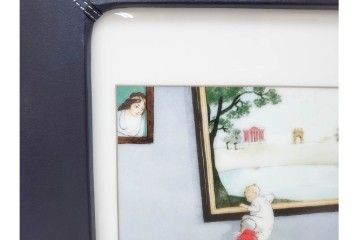 真作　大倉陶園(OKURA/OAC)　リスべート・ツヴェルガー　88/100　アンデルセン童話を題材にした陶板画　外箱付き　(R-088578)