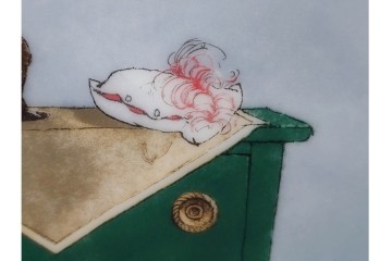 真作　大倉陶園(OKURA/OAC)　リスべート・ツヴェルガー　88/100　アンデルセン童話を題材にした陶板画　外箱付き　(R-088578)