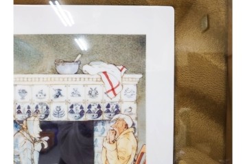 真作　2000年　デンマーク製　ROYAL COPENHAGEN(ロイヤルコペンハーゲン)　リスベート・ツヴェルガー　132/1000　「クリスマス・キャロル」　陶板画　証明書・外箱付き　(R-088580)