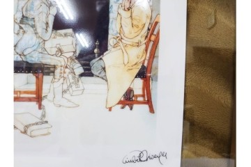 真作　2000年　デンマーク製　ROYAL COPENHAGEN(ロイヤルコペンハーゲン)　リスベート・ツヴェルガー　132/1000　「クリスマス・キャロル」　陶板画　証明書・外箱付き　(R-088580)
