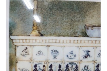真作　2000年　デンマーク製　ROYAL COPENHAGEN(ロイヤルコペンハーゲン)　リスベート・ツヴェルガー　132/1000　「クリスマス・キャロル」　陶板画　証明書・外箱付き　(R-088580)
