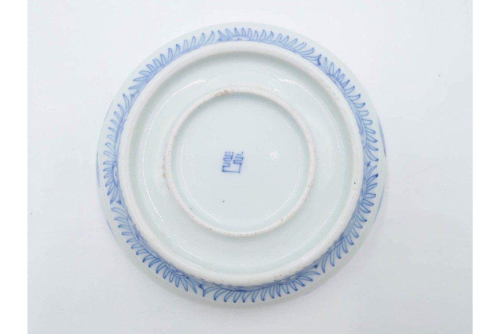 江戸期　古伊万里　染付　優美な山水図の鉢3点セット　(R-088585)