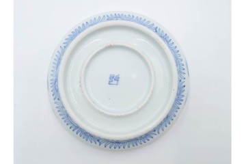 江戸期　古伊万里　染付　優美な山水図の鉢3点セット　(R-088585)