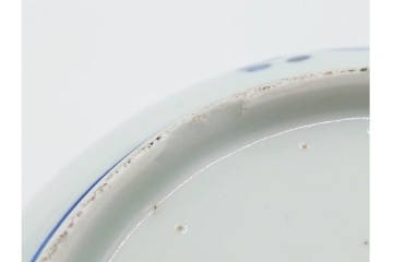 江戸期　古伊万里　染付　直径約16cm(5.2寸)　端正な絵付けが魅力の中皿5枚セット　(R-088591)