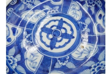 江戸期　古伊万里　染付　直径約16cm(5.2寸)　端正な絵付けが魅力の中皿5枚セット　(R-088591)