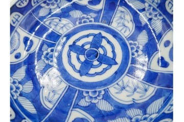 江戸期　古伊万里　染付　直径約16cm(5.2寸)　端正な絵付けが魅力の中皿5枚セット　(R-088591)