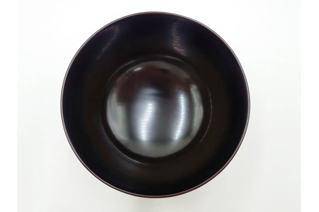 理平造　木製　漆器　艶やかな梅松葉絵椀5点セット　共箱付き　(R-088593)