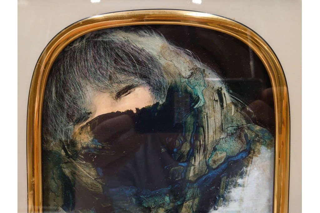 真作　亀井秀行　油彩　SMサイズ　「絲路」　神秘的な女性を描いた絵画　サイン入り　(R-088595)