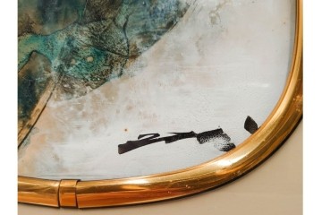 真作　亀井秀行　油彩　SMサイズ　「絲路」　神秘的な女性を描いた絵画　サイン入り　(R-088595)