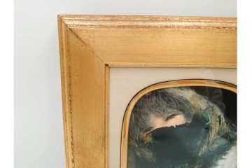 真作　亀井秀行　油彩　SMサイズ　「絲路」　神秘的な女性を描いた絵画　サイン入り　(R-088595)