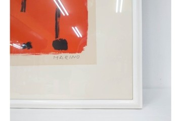 真作　マリノ・マリーニ　サイン入り　47/50　「Cavallo e Cavaliere(馬と騎手)」　鮮やかな色彩が印象的なリトグラフ　外箱付き　(R-088597)