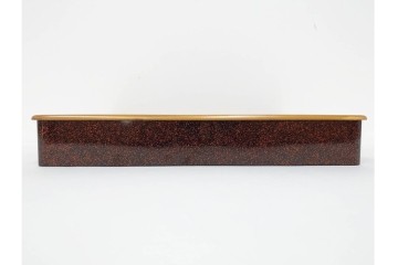 明治から大正期　時代物　木製　漆器　梨地に梅の金銀蒔絵が映える盆　(R-088599)