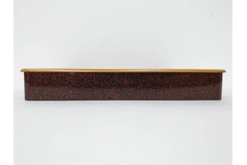 明治から大正期　時代物　木製　漆器　梨地に梅の金銀蒔絵が映える盆　(R-088599)