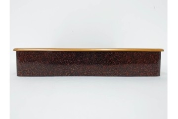 明治から大正期　時代物　木製　漆器　梨地に梅の金銀蒔絵が映える盆　(R-088599)