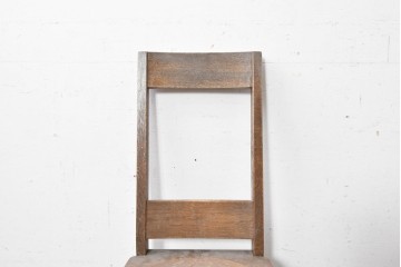 和製ヴィンテージ　オーク材　しっかりとした作りのレトロなダイニングチェア　(R-088600)
