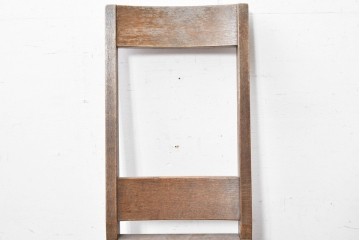 和製ヴィンテージ　オーク材　しっかりとした作りのレトロなダイニングチェア　(R-088601)