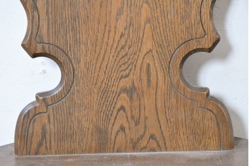 和製ヴィンテージ　オーク材　ハートのくり抜きが愛らしいダイニングチェア　(R-088602)