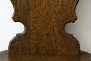 和製ヴィンテージ　オーク材　ハートのくり抜きが愛らしいダイニングチェア　(R-088602)