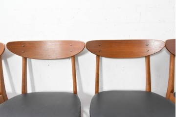 デンマークヴィンテージ　Farstrup(ファーストラップ)　チーク材とビーチ材を用いたダイニングチェア6脚セット　(R-088610)