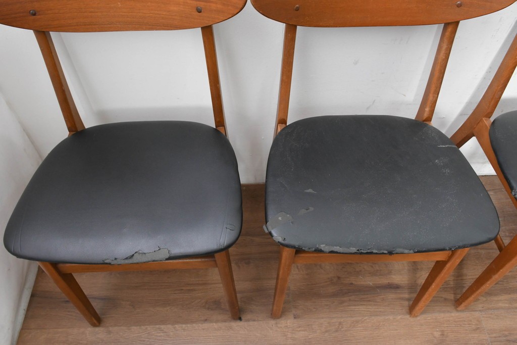 デンマークヴィンテージ　Farstrup(ファーストラップ)　チーク材とビーチ材を用いたダイニングチェア6脚セット　(R-088610)