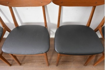 デンマークヴィンテージ　Farstrup(ファーストラップ)　チーク材とビーチ材を用いたダイニングチェア6脚セット　(R-088610)