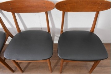 デンマークヴィンテージ　Farstrup(ファーストラップ)　チーク材とビーチ材を用いたダイニングチェア6脚セット　(R-088610)