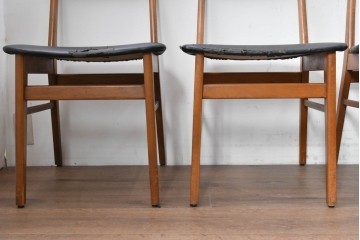 デンマークヴィンテージ　Farstrup(ファーストラップ)　チーク材とビーチ材を用いたダイニングチェア6脚セット　(R-088610)