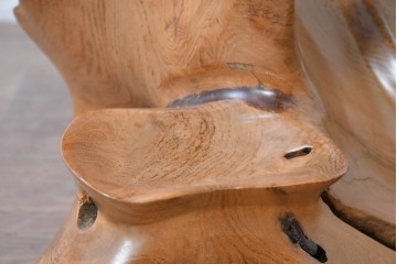 和製ヴィンテージ　総欅材　自然木の造形が味わい深いサイドテーブル　(R-088612)