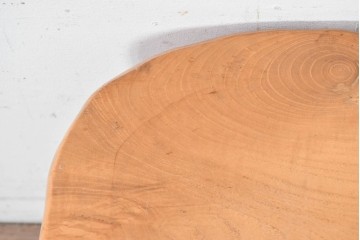 和製ヴィンテージ　総欅材　自然木の造形が味わい深いサイドテーブル　(R-088614)