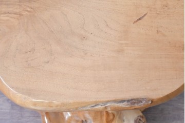 和製ヴィンテージ　総欅材　自然木の造形が味わい深いサイドテーブル　(R-088614)