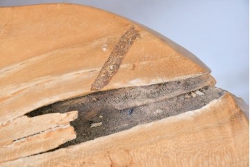 和製ヴィンテージ　総欅材　自然木の造形が味わい深いサイドテーブル　(R-088614)