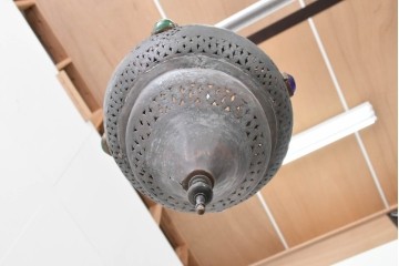 《引っ掛けシーリング式ペンダントライト加工費込み》　ヴィンテージ照明　モロッコ　真鍮製の吊り下げ照明　(R-088627)