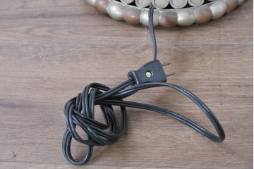 アジアンヴィンテージ　インド・中東産　真鍮と銅を用いた凝ったつくりの大型スタンドライト　(R-088630)