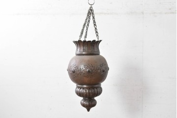 《引っ掛けシーリング式ペンダントライト加工費込み》　モロッコヴィンテージ　異国情緒あふれる透かし細工のペンダントライト　(R-088631)