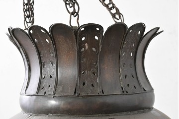《引っ掛けシーリング式ペンダントライト加工費込み》　モロッコヴィンテージ　異国情緒あふれる透かし細工のペンダントライト　(R-088632)