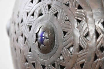 《引っ掛けシーリング式ペンダントライト加工費込み》　モロッコヴィンテージ　異国情緒あふれる透かし細工のペンダントライト　(R-088632)