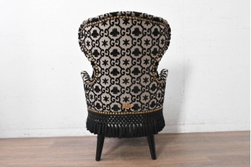 中古　超美品　イタリア製　GUCCI(グッチ)　Alessandro Michele(アレッサンドロ・ミケーレ)デザイン　グッチデコール　フリンジ付きアームチェア　当時定価約100万円　(R-088639)