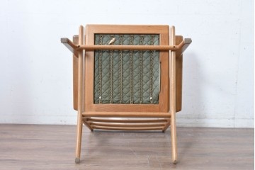 デンマークヴィンテージ　GETAMA(ゲタマ)　Hans J. Wegner(ハンス・J・ウェグナー)　GE290　木の温もり感じるフレームラインが魅力のイージーチェア　(R-088640)