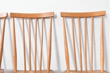 イギリスヴィンテージ　ERCOL(アーコール)　Lloyd’s Antiques(ロイズ・アンティークス)取り扱い　細身のスポークが美しいスティックバックチェア4脚セット　(R-088641)